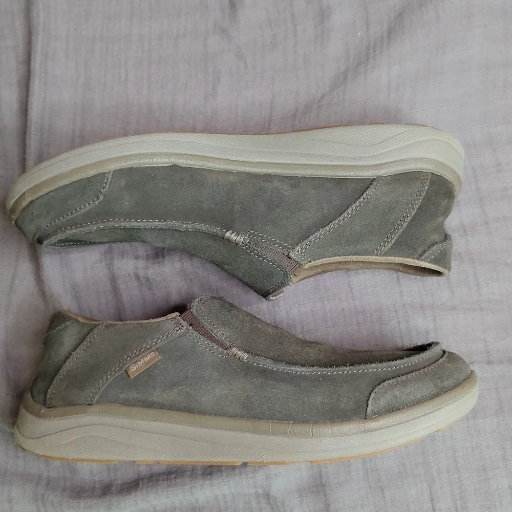 Simms Loafer Shoes Men's‎ Size 9 Gray Suede West Shore Moc Toe Casual Slip Ons - Picture 7 of 7